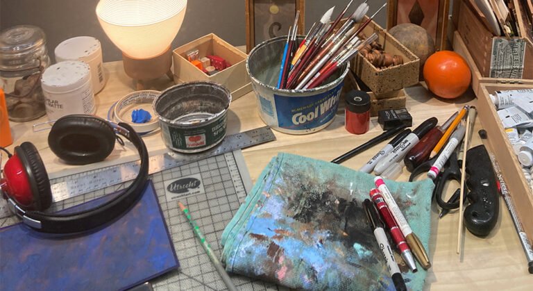 Brett Angell’s ‘Night Studio’ lets passersby peer at any hour into an artist’s moonlight moments